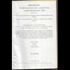 Sborník Československé akademie zemědělských věd 1954 (ročník XXVII.)