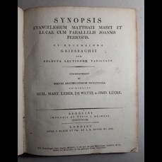 Synopsis Evangeliorum Matthaei Marci et Lucae Cum Parallelis Joannis Pericopis (1818)