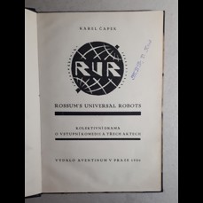 RUR Rossum's Universal Robots (1. vydání, 1920)